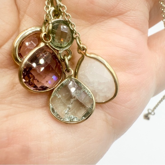 Loft Colourful Crystal Glass Elegant Gold Tone Pendant Necklace - Picture 5 of 8